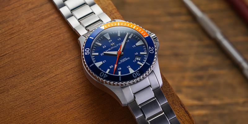 Hamilton Khaki Navy Scuba Blue Orange