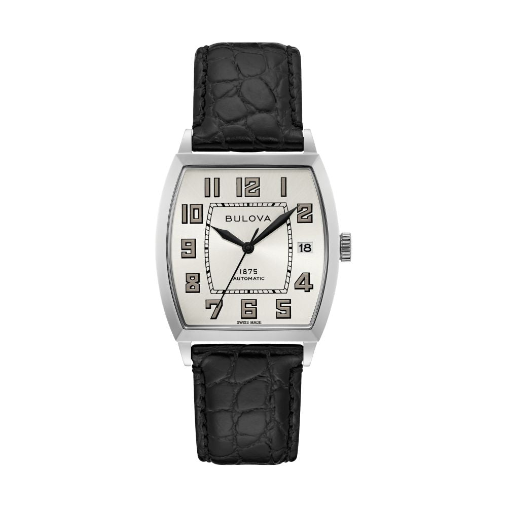 Banker Silver Dial Black Strap