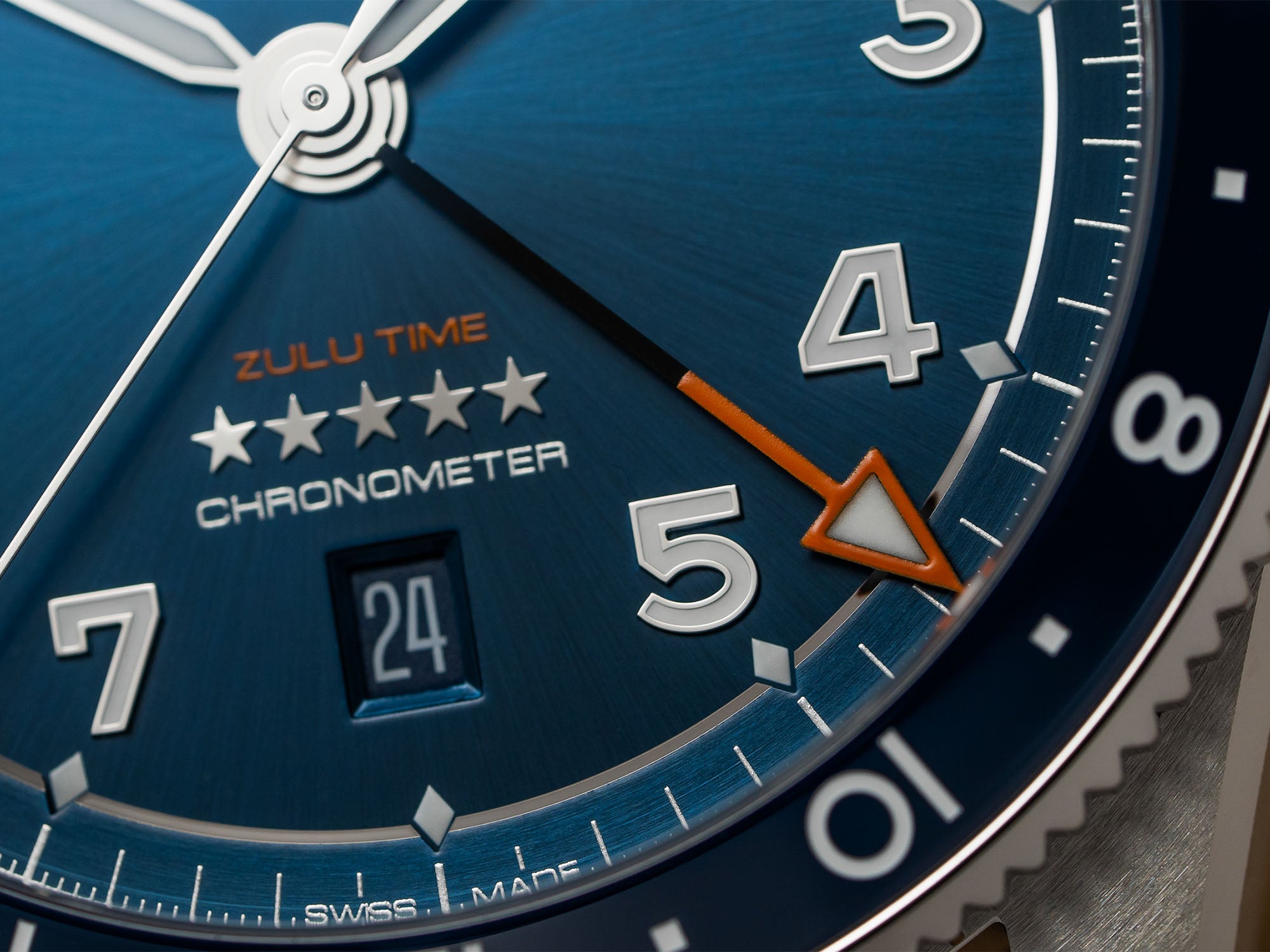 Longines Spirit Zulu Time blue dial GMT hand