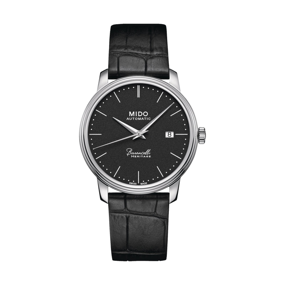 Baroncelli Heritage Gent Black Leather Strap