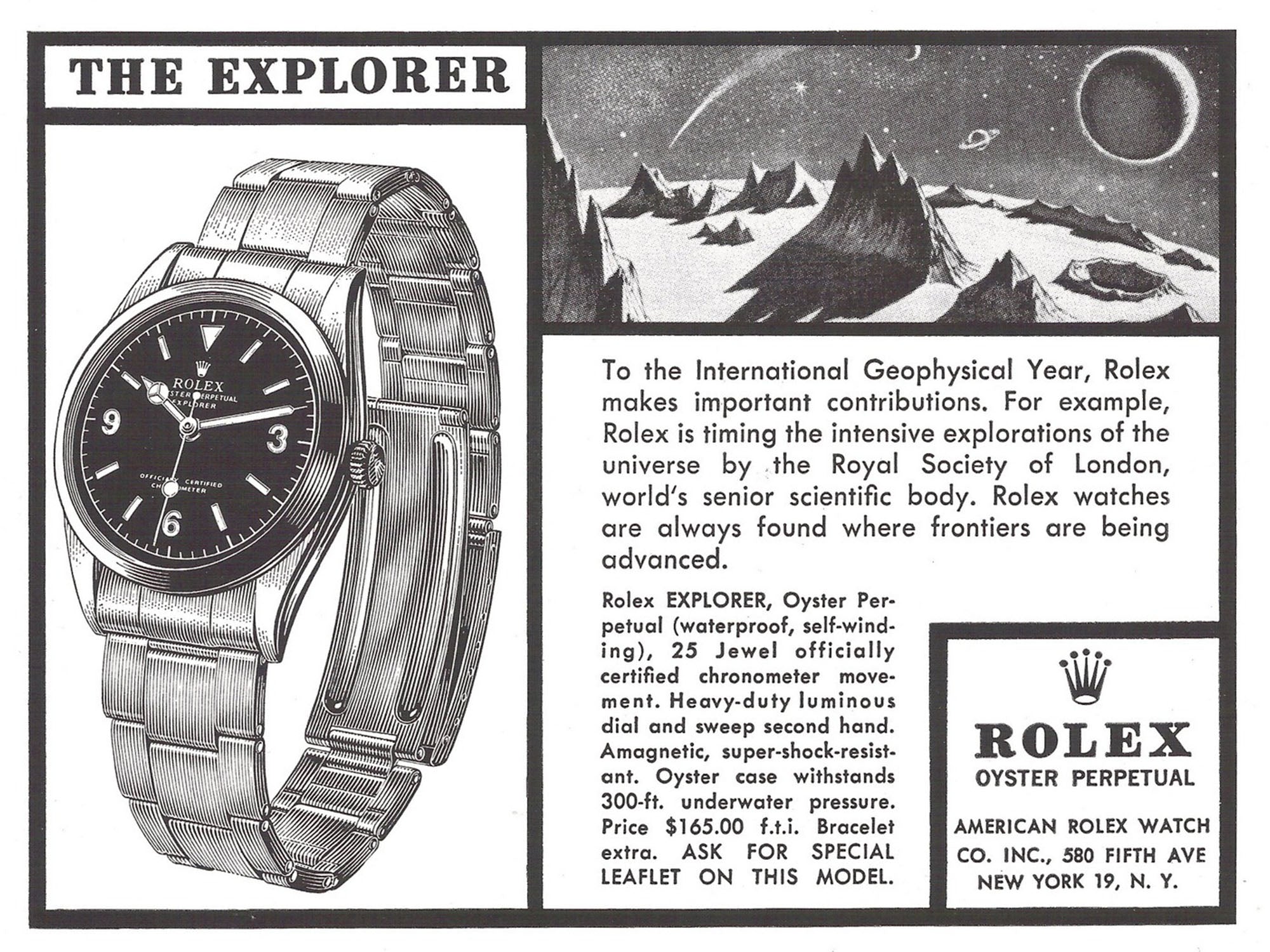 Rolex Explorer vintage advertisement