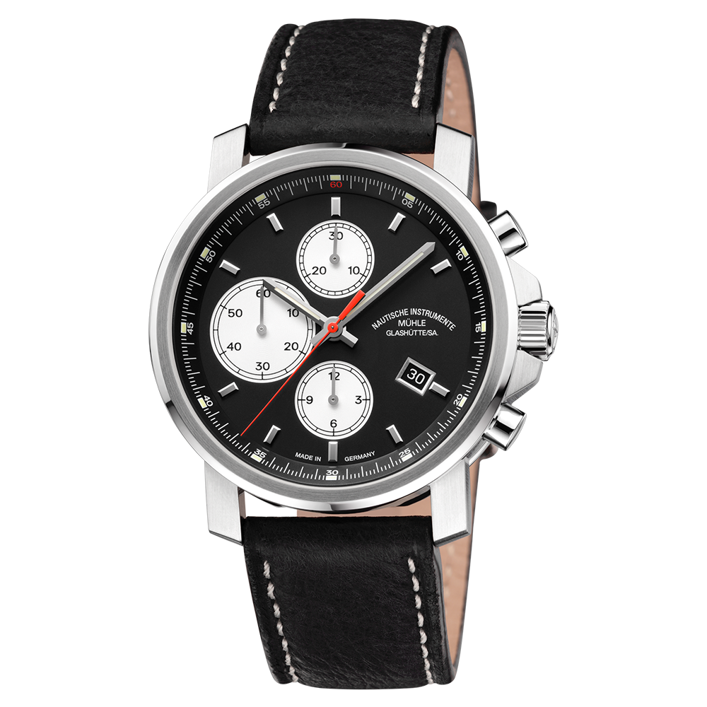 29er Chronograph Black Dial Leather Strap